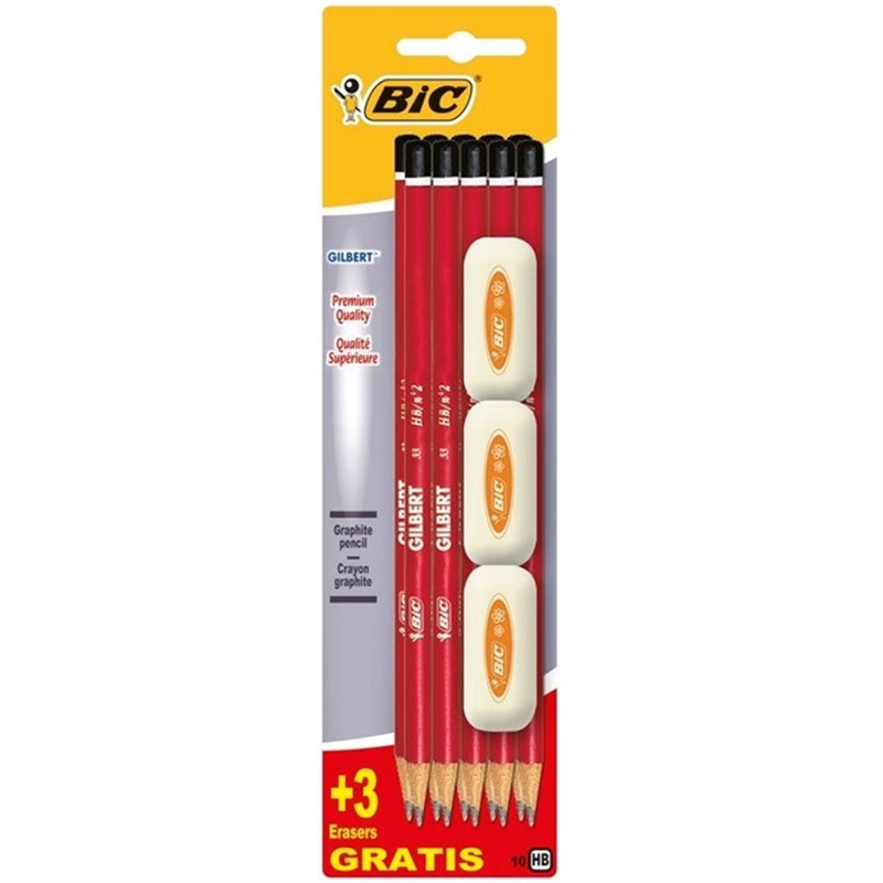 bic-8906112-pencil-gilbert-hb-10-pieces-3-gums