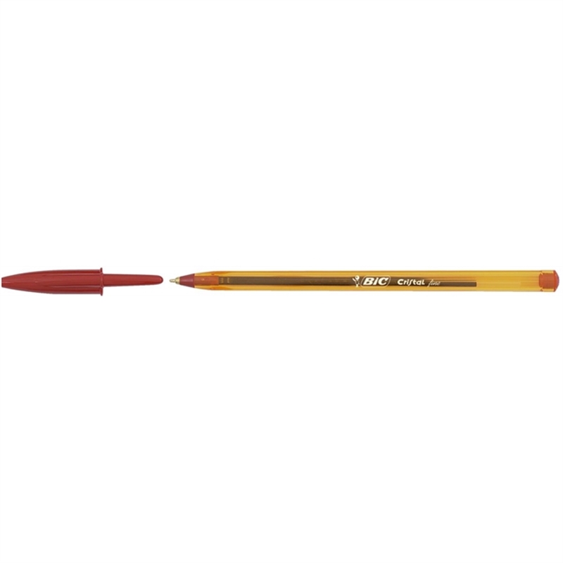 bic-872720-kugelschreiber-cristal-fine-0-35-mm-orange/transparent-schreibfarbe-rot