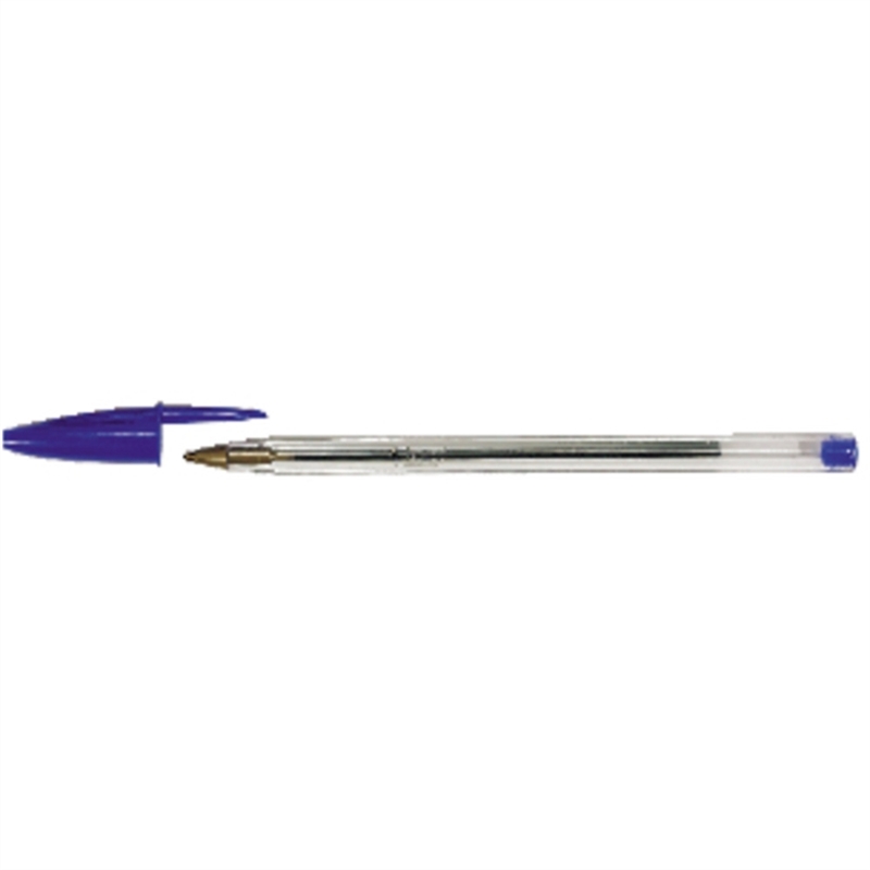 bic-kugelschreiber-cristal-0-4-mm-schaftfarbe-farblos-transparent-schreibfarbe-blau-50-stueck