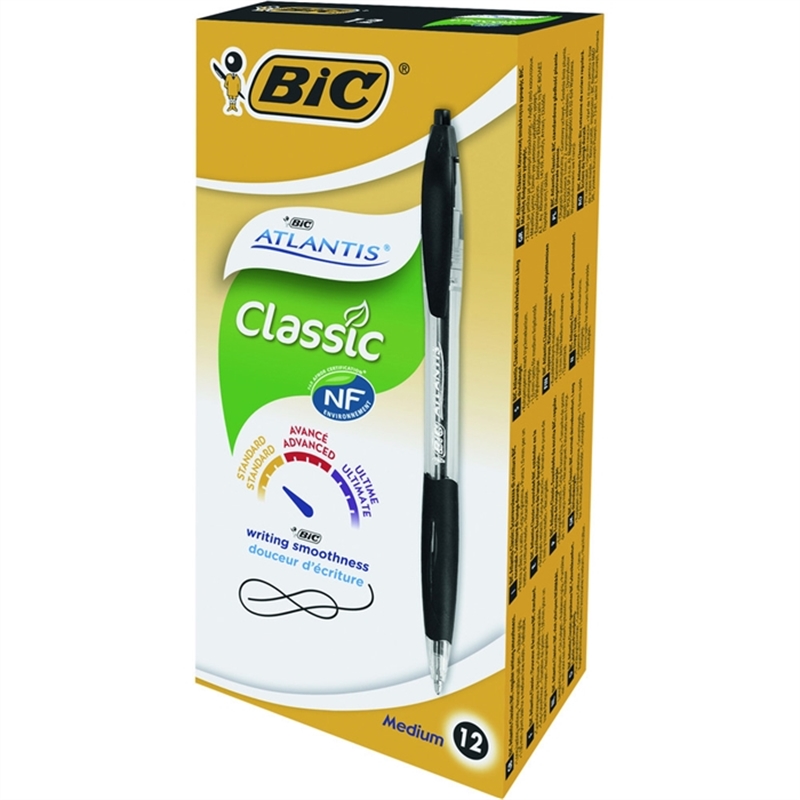 bic-kugelschreiber-atlantis-classic-nachfuellbar-druckmechanik-0-4-mm-schreibfarbe-schwarz-12-stueck