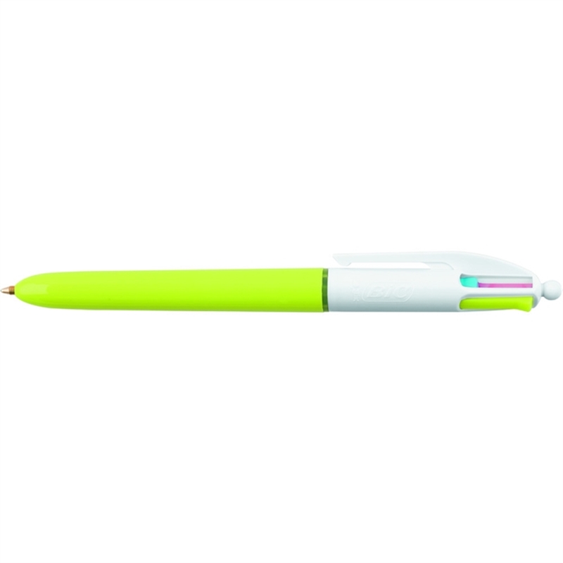 bic-mehrfarbkugelschreiber-4colours-fashion-nachfuellbar-druckmechanik-m-0-4-mm-schaftfarbe-hellgruen/weiss-schreibfarbe-tuerkisblau/lila/pink/hellgruen