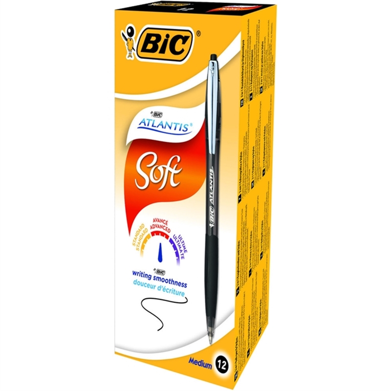 bic-kugelschreiber-atlantis-soft-nachfuellbar-druckmechanik-0-4-mm-schreibfarbe-schwarz-12-stueck