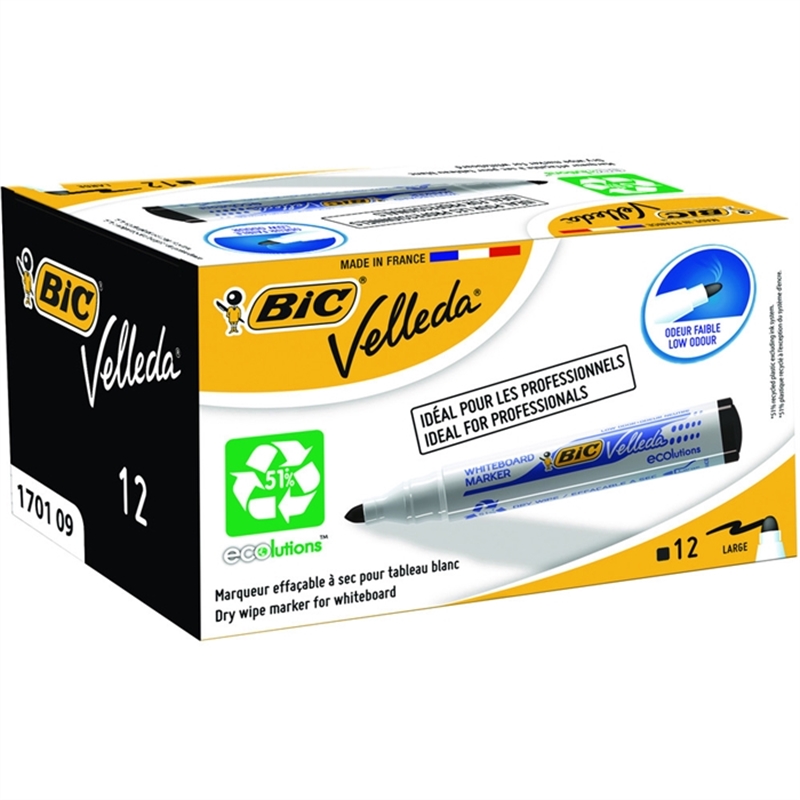 bic-boardmarker-ecolutions-velleda-1701-einweg-rundspitze-1-5-mm-schreibfarbe-schwarz-12-stueck