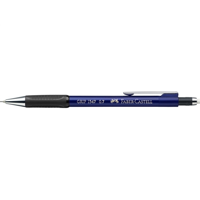 faber-castell-druckbleistift-tk-fine-grip-1347-mit-radiergummi-gefuellt-nachfuellbar-minen-0-7-mm-schaftfarbe-blau