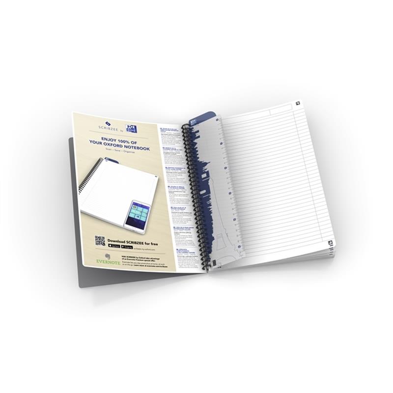 oxford-office-spiralbuch-a4-liniert-7-mm-90-blatt-90-g/m-ohne-perforation-mit-lineal