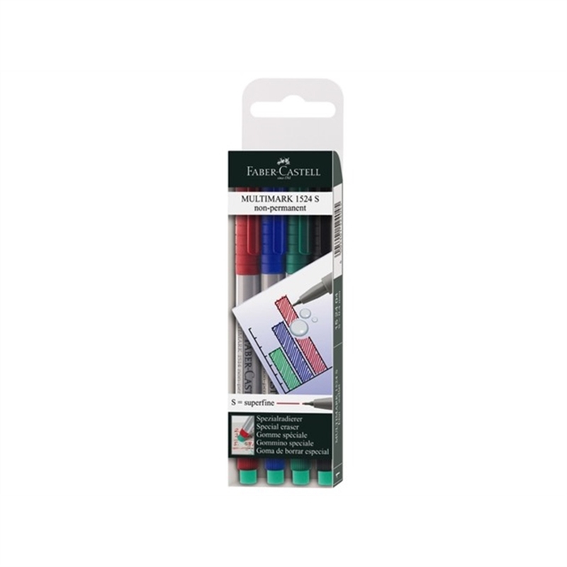 faber-castell-oh-stift-multimark-s-non-permanent-0-4-mm-schreibfarbe-4er-sortiert-4-stueck