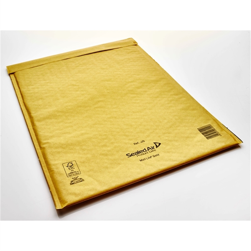 mail-lite-luftpolstertasche-selbstklebend-typ-j/6-innen-300-x-440-mm-kraftpapier-80-g/m-gold-50-stueck