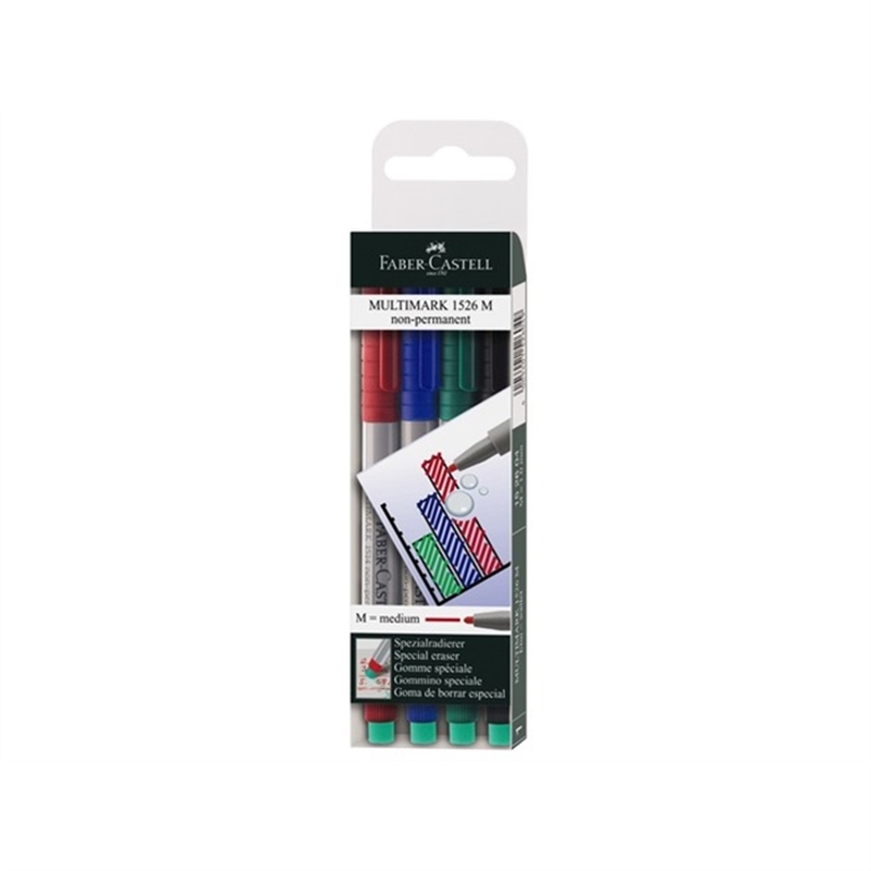 faber-castell-oh-stift-multimark-m-non-permanent-1-mm-schreibfarbe-4er-sortiert-4-stueck