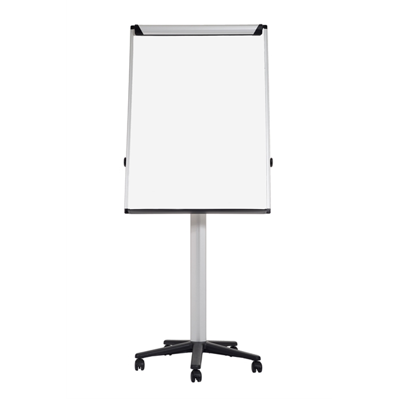 bi-office-ea4806995-mobiles-flipchart-earth-magnetisch-lackierter-stahl-weiss-70x100-cm-mit-sternfuss-mit-5-lenkrollen-aluminiumrahmen-silber/schwarz