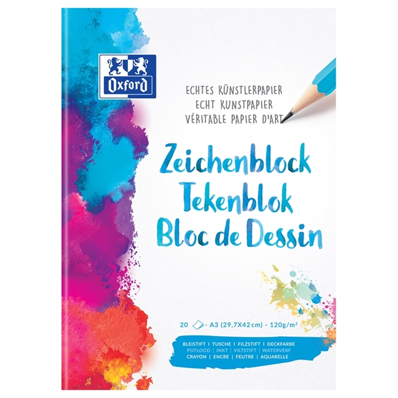 oxford-schule-zeichenblock-a3-20-blatt-blanko-120-g/m