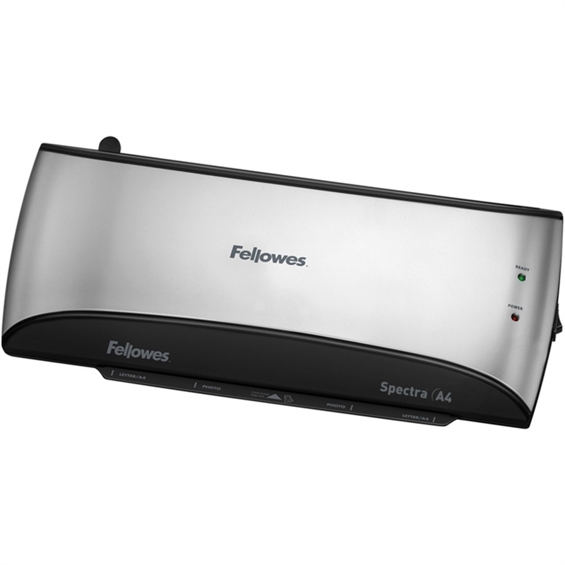 fellowes-laminator-spectra-elektrisch-heisslaminierung-betrieb-mit-carrier-max-arbeitsbreite-a4-2-rollen-369-9-x-161-9-x-77-8-mm-1-29-kg-schwarz/grau