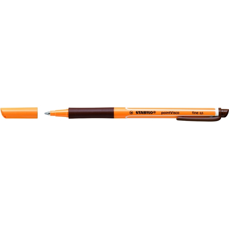 stabilo-tintenkugelschreiber-pointvisco-mit-kappe-0-5-mm-schreibfarbe-braun