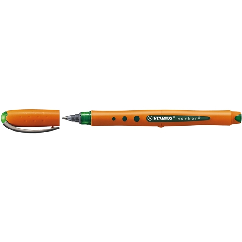 stabilo-tintenkugelschreiber-worker-mit-kappe-f-0-3-mm-schreibfarbe-gruen