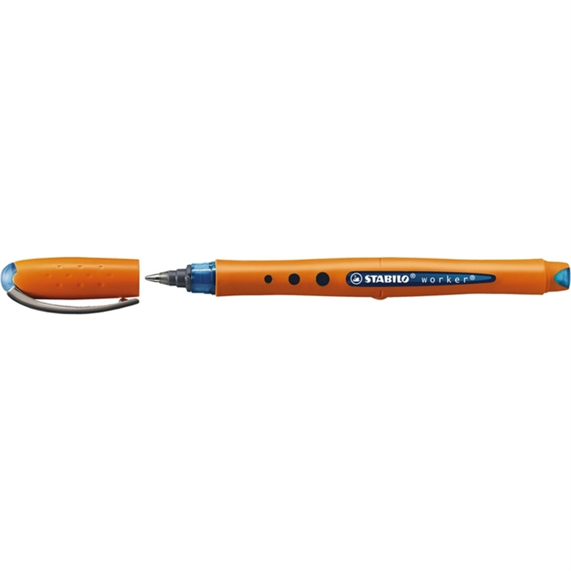 stabilo-tintenkugelschreiber-worker-mit-kappe-m-0-5-mm-schreibfarbe-blau
