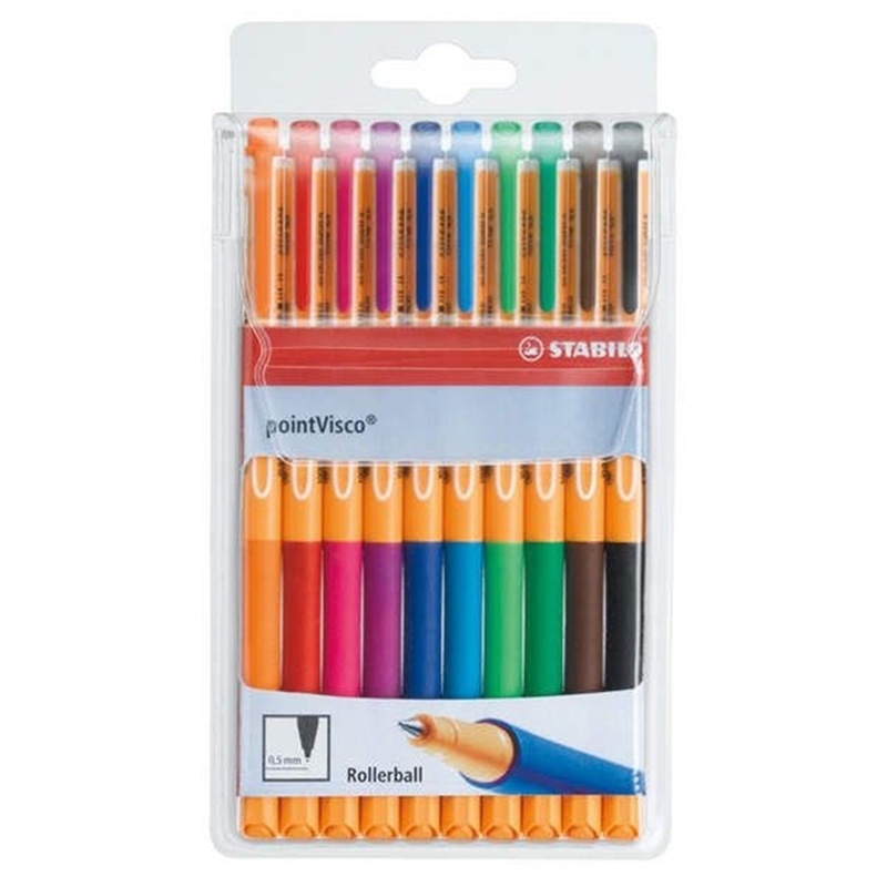 stabilo-tintenkugelschreiber-pointvisco-mit-kappe-0-5-mm-schreibfarbe-10er-sortiert-10-stueck