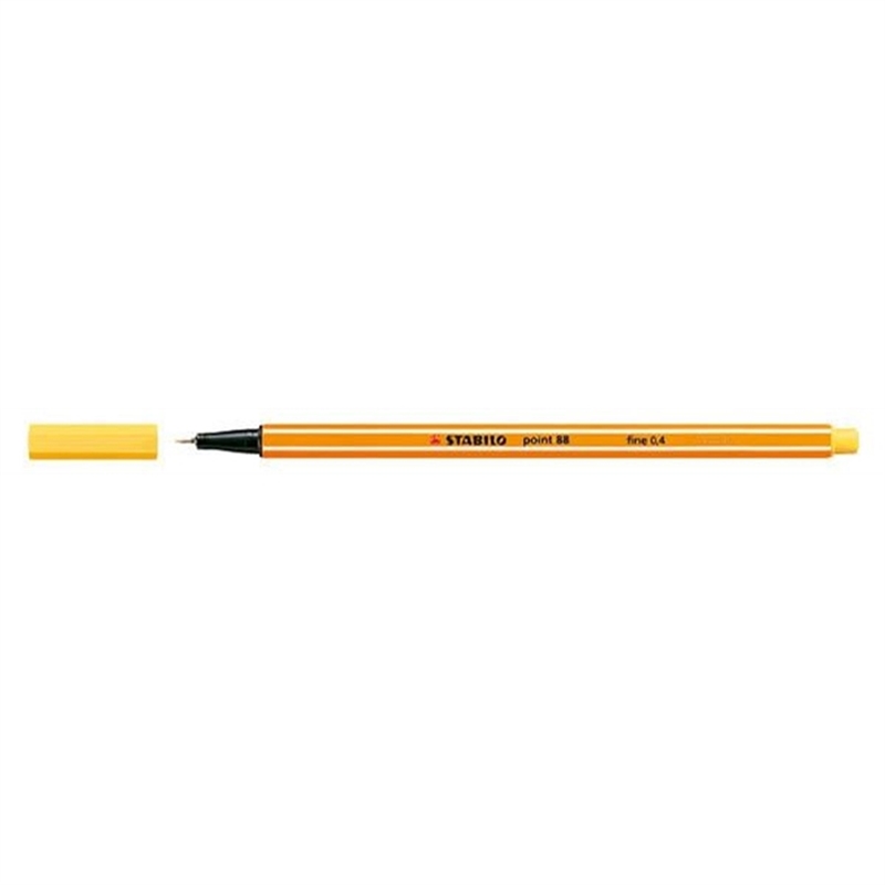 stabilo-fineliner-point-88-mit-kappe-0-4-mm-schreibfarbe-gelb
