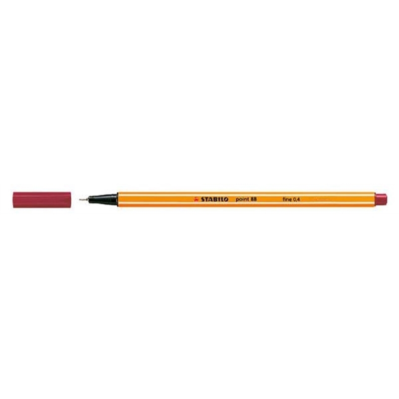 stabilo-fineliner-point-88-mit-kappe-0-4-mm-schreibfarbe-dunkelrot