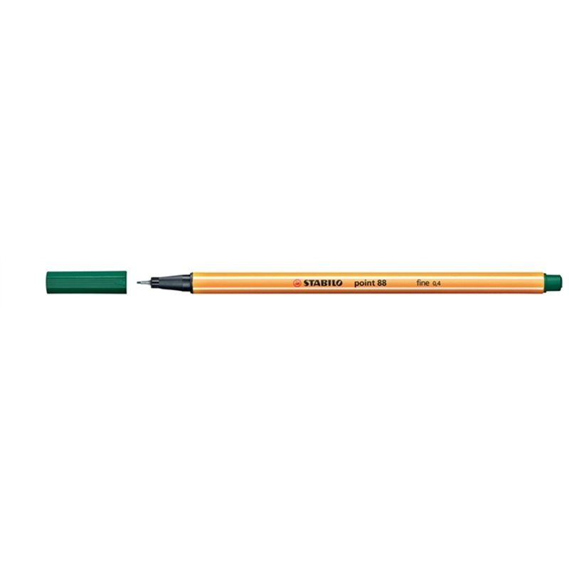stabilo-fineliner-point-88-mit-kappe-0-4-mm-schreibfarbe-tannengruen