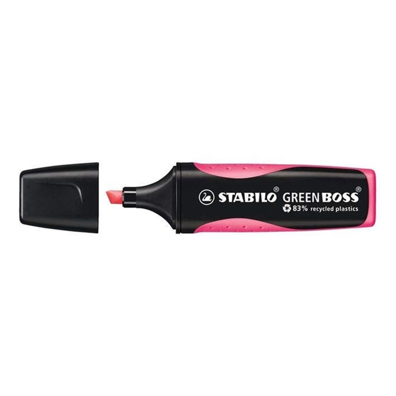 stabilo-textmarker-green-boss-nachfuellbar-keilspitze-2-5-mm-schaftfarbe-in-schreibfarbe/schwarz-schreibfarbe-rosa