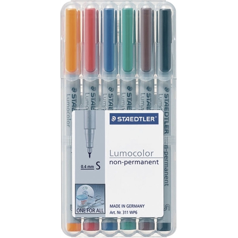 staedtler-oh-stift-lumocolor-311-s-non-permanent-0-4-mm-schaftfarbe-grau-schreibfarbe-6er-sortiert-6-stueck