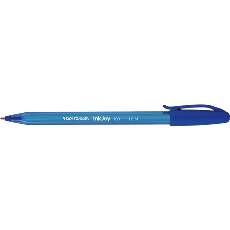 paper-mate-kugelschreiber-inkjoy-100-mit-kappe-m-schreibfarbe-blau