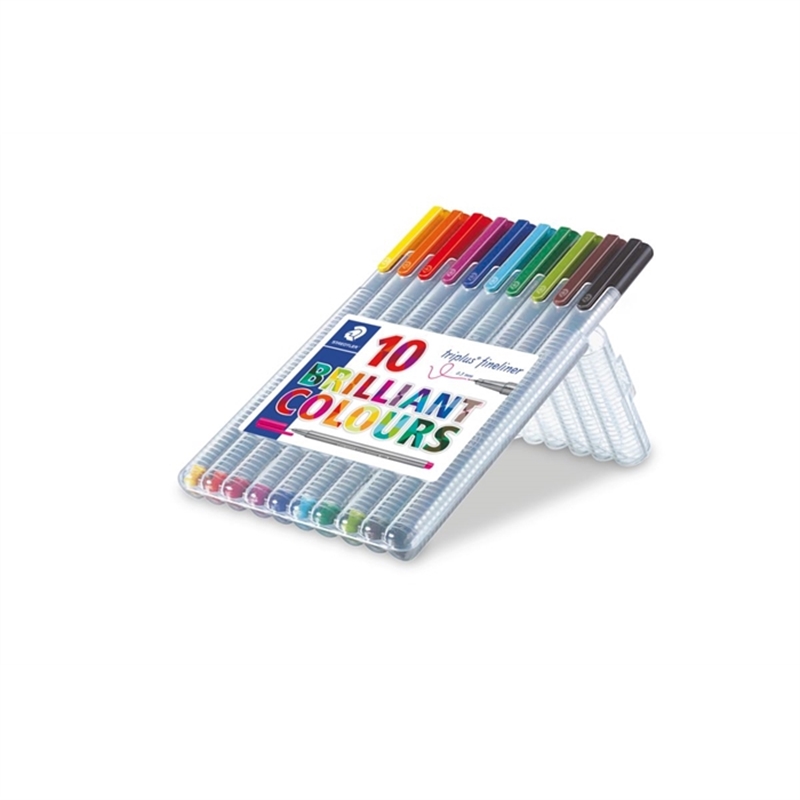 staedtler-fineliner-triplus-mit-kappe-0-3-mm-schreibfarbe-10er-sortiert-10-stueck