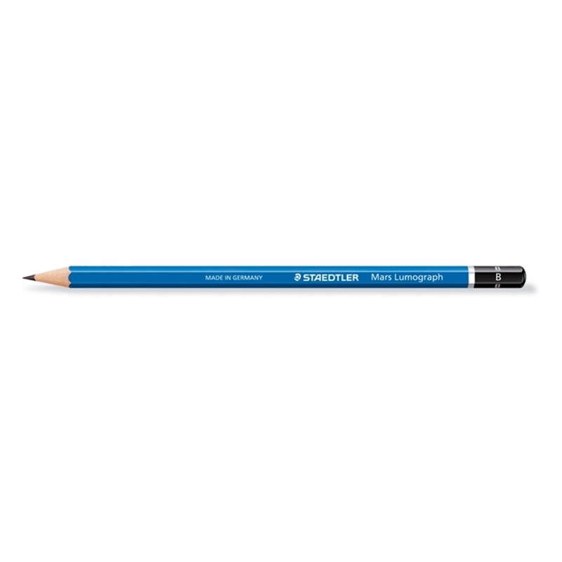 staedtler-bleistift-mars-lumograph-100-sechseckig-b-schaftfarbe-blau-12-stueck