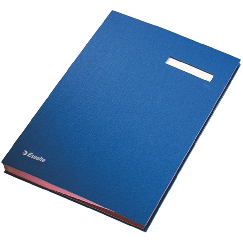 esselte-unterschriftsmappe-pp-kaschiert-a4-24-x-34-cm-20-faecher-blau