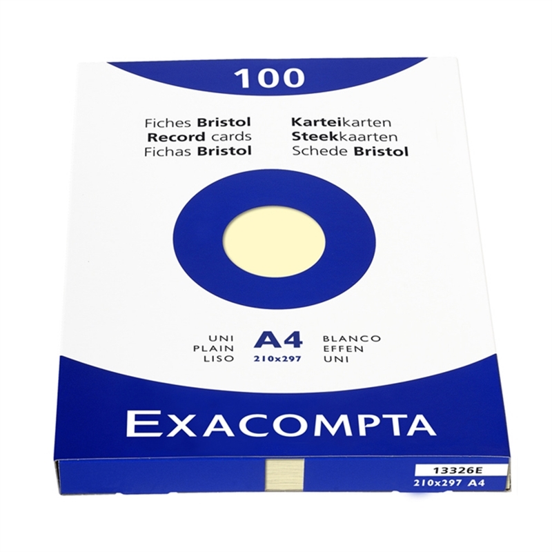 exacompta-karteikarte-blanko-a4-karton-205-g/m-gelb-100-stueck