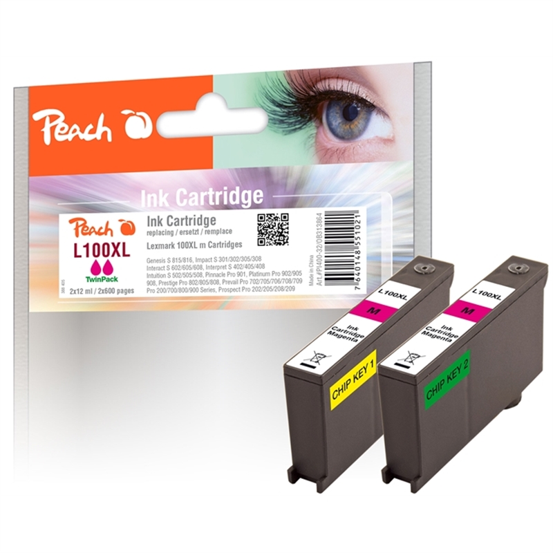 peach-doppelpack-2-tintenpatronen-magenta-kompatibel-zu-lexmark-no-100xl-14n1094