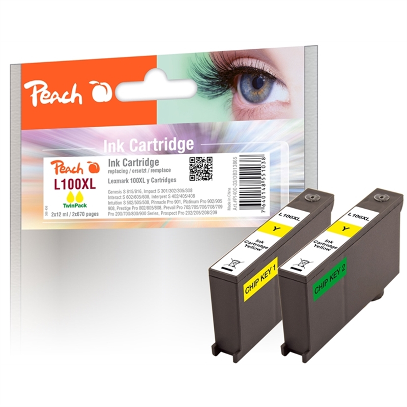 peach-doppelpack-2-tintenpatronen-gelb-kompatibel-zu-lexmark-no-100xl-14n1095