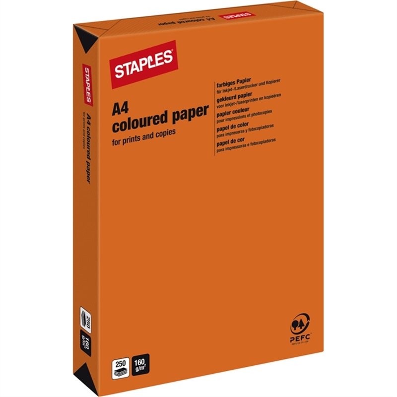 staples-multifunktionspapier-a4-160-g/m-orange-intensiv-250-blatt