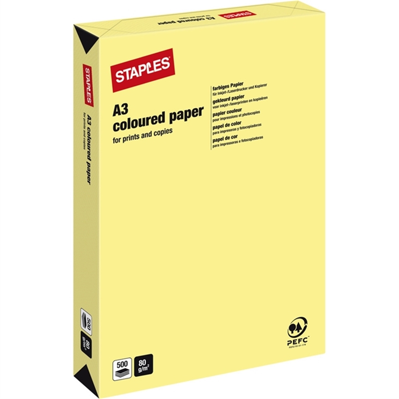 staples-multifunktionspapier-a3-80-g/m-canary-/-gelb-pastell-500-blatt