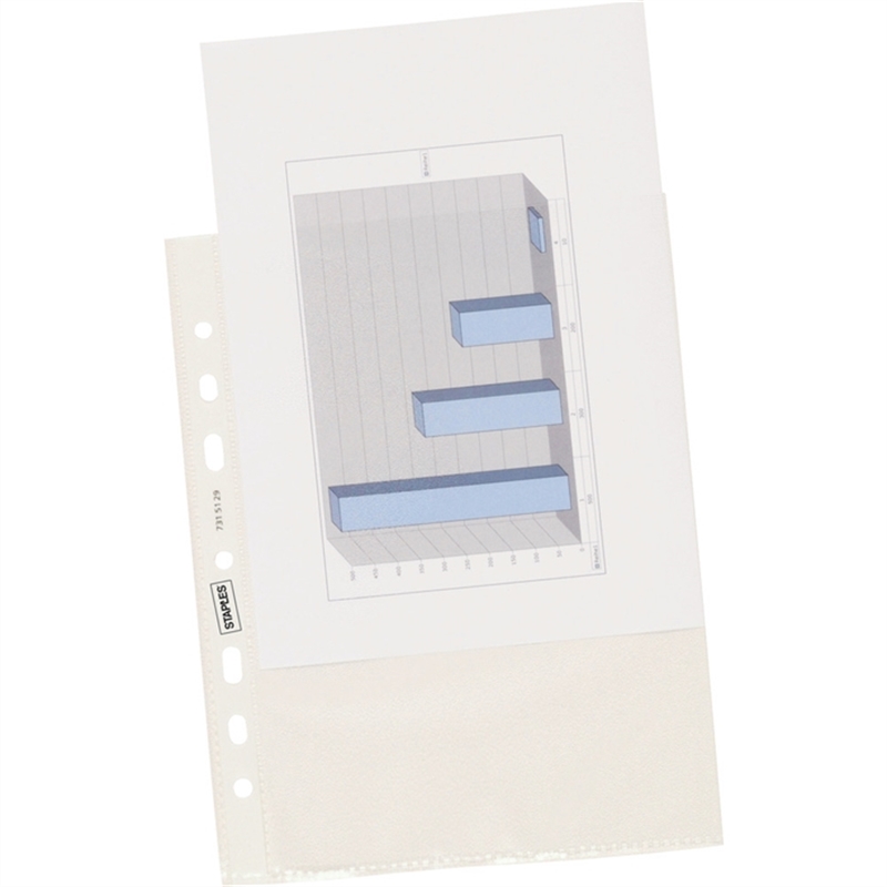 staples-prospekthuelle-standard-pp-oben-offen-6fach-lochung-a5-0-055-mm-transparent-genarbt-100-stueck