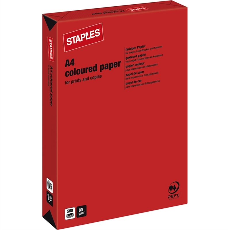 staples-multifunktionspapier-a4-80-g/m-red-/-korallenrot-intensiv-500-blatt