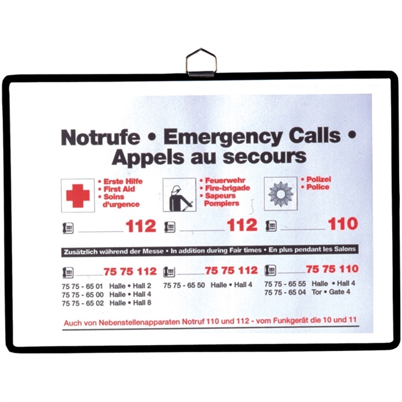 tarifold-sichttafel-mit-metalloese-a4-quer-farblos/schwarzer-rahmen-5-stueck