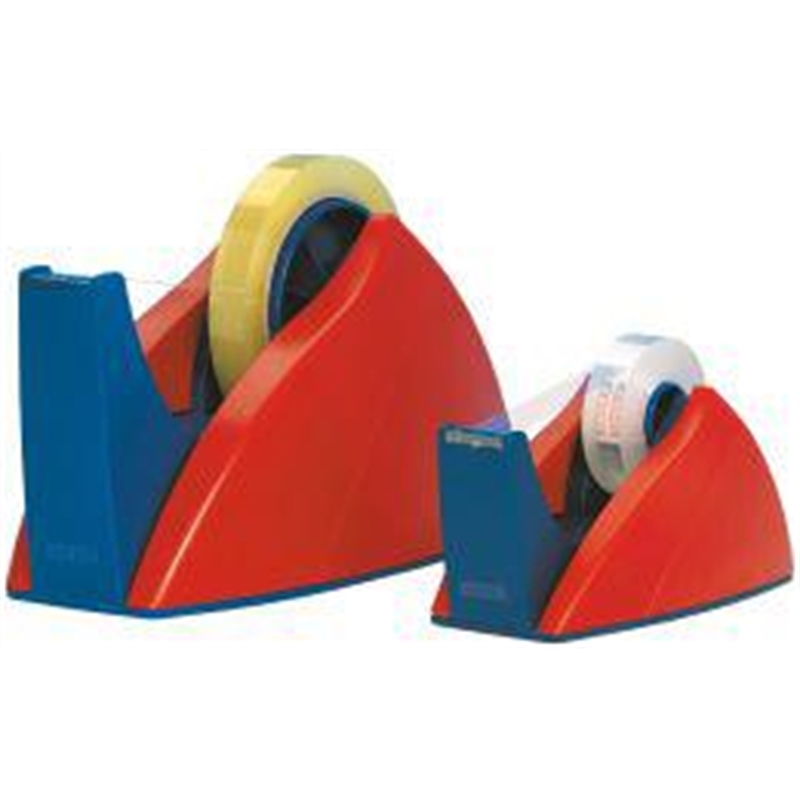 tesa-tischabroller-easy-cut-leer-fuer-rollen-bis-25-mm-x-66-m-rot/blau