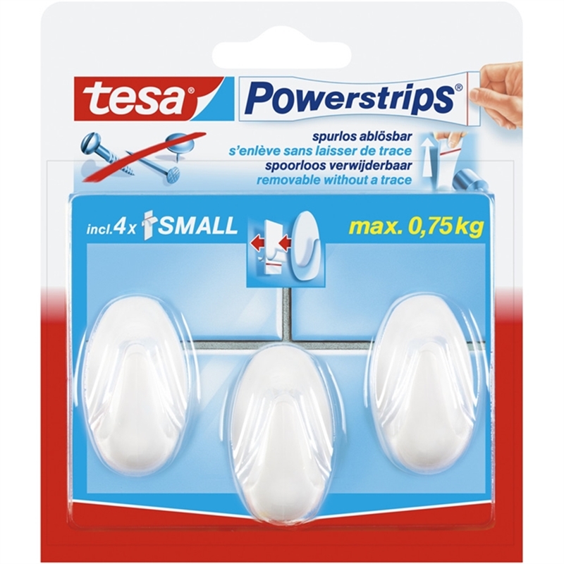 tesa-klebehaken-powerstrips-small-oval-selbstklebend-weiss-3-haken-/-4-strips-3-stueck