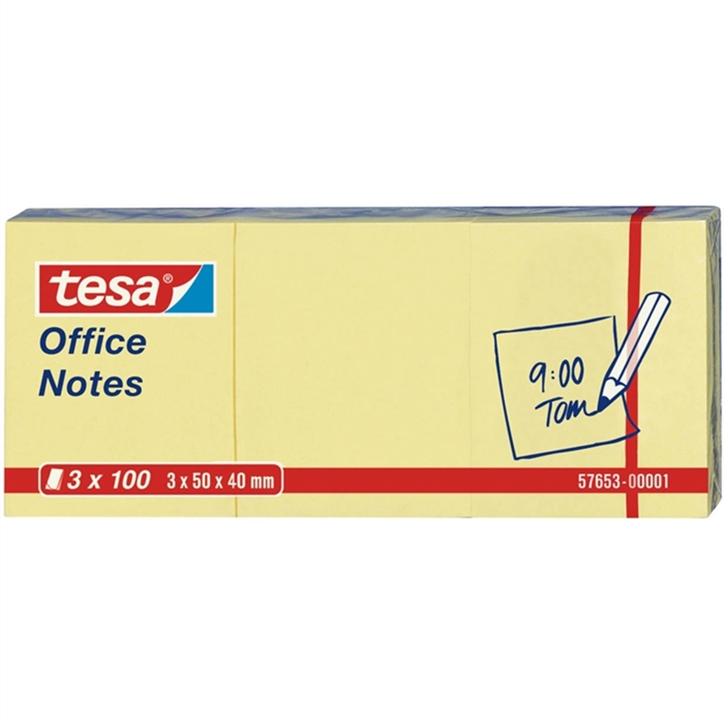 tesa-haftnotiz-office-notes-50-x-40-mm-gelb-100-blatt-3-stueck