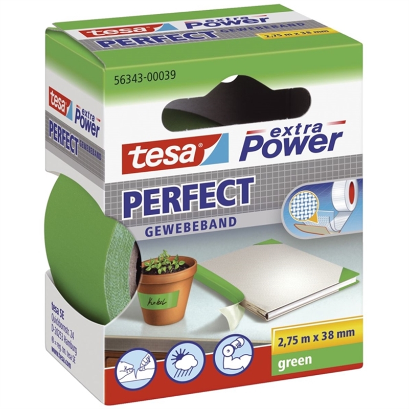 tesa-gewebeband-extra-power-selbstklebend-38-mm-x-2-75-m-gruen