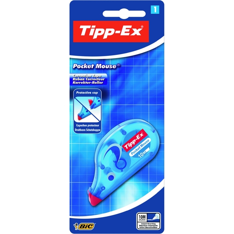 tipp-ex-korrekturroller-pocket-mouse-4-2-mm-x-10-m-blau-transparent