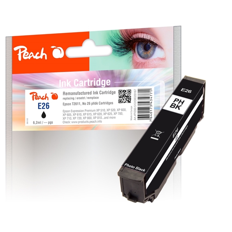 peach-tintenpatrone-foto-schwarz-kompatibel-zu-epson-no-26-phbk-t2611