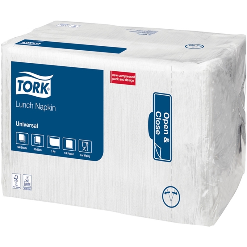 tork-serviette-universal-1lagig-1/4-falz-33-x-33-cm-weiss-500-stueck