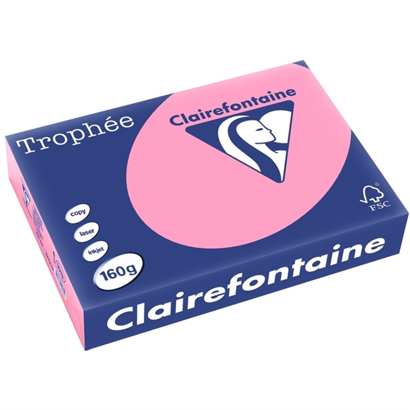 clairefontaine-multifunktionspapier-trophe-a4-160-g/m-holzfrei-rose-pastell-250-blatt