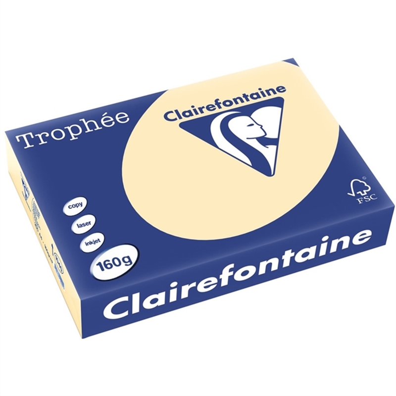clairefontaine-multifunktionspapier-trophe-a4-160-g/m-holzfrei-chamois-pastell-250-blatt