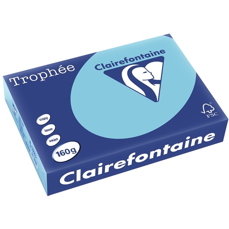 clairefontaine-multifunktionspapier-trophe-a4-160-g/m-holzfrei-blau-pastell-250-blatt