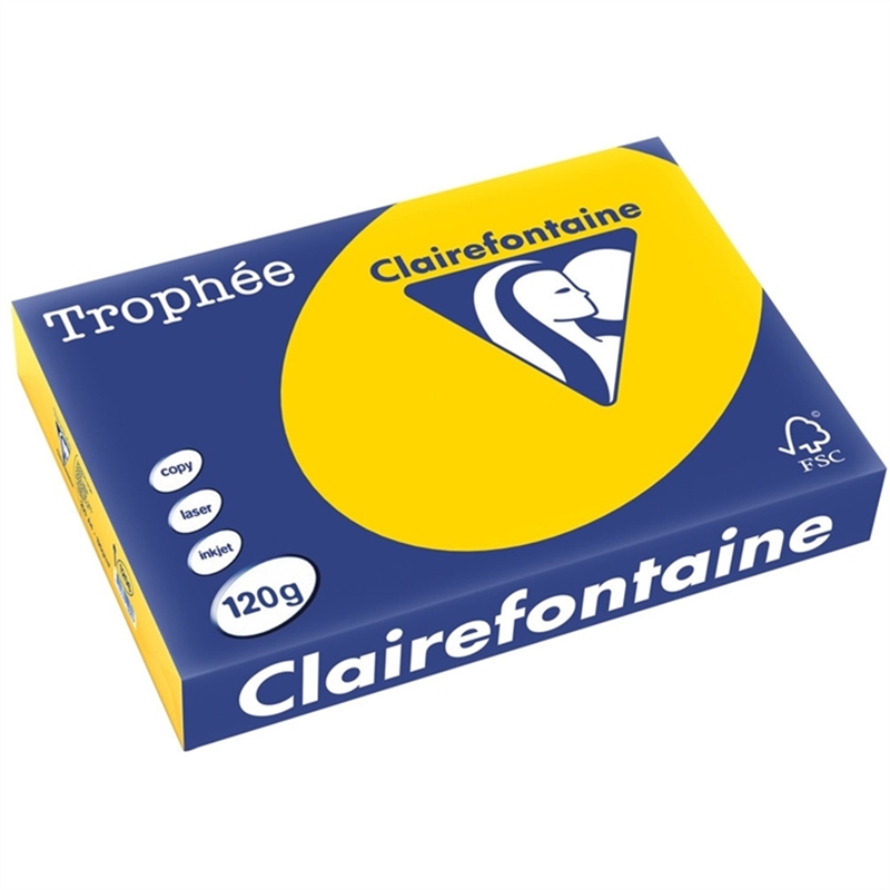 clairefontaine-multifunktionspapier-trophe-a4-120-g/m-holzfrei-goldgelb-pastell-250-blatt