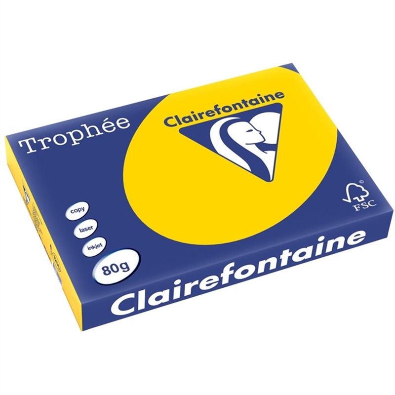 clairefontaine-multifunktionspapier-trophe-a3-80-g/m-holzfrei-goldgelb-pastell-500-blatt