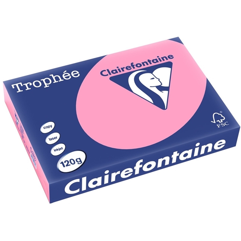 clairefontaine-multifunktionspapier-trophe-a4-120-g/m-holzfrei-rose-pastell-250-blatt