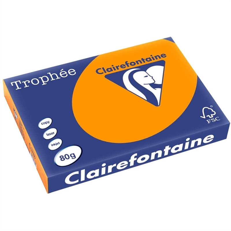 clairefontaine-multifunktionspapier-trophe-a3-80-g/m-holzfrei-orange-intensiv-500-blatt